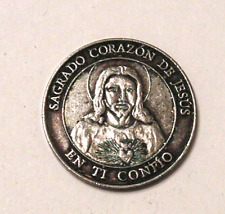 Vintage Sacred Heart of Jesus Token Catholic Religious Pocket Protection Coin picture