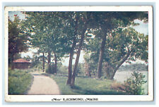 1923 Scene of Road, Trees, Band Stand, Near Richmond Maine ME Postcard picture
