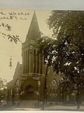 RPPC 1927 Early Methodist Church WEST CHICAGO IL Illinois Real Photo Postcard picture