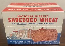 1973 National Biscuit Shredded Wheat Tin Nabisco Recipe Box Tabs Niagara Falls picture