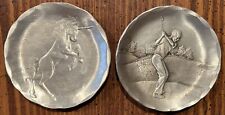 Vintage Wendell August Forge Pewter / 2 Great Coasters / Golfer - Unicorn picture
