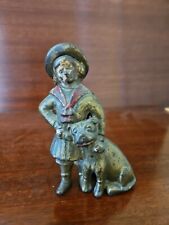 Vtg Buster Brown & Tige cast iron still coin bank. Orig paint and patina picture