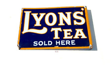1940s Vintage Lyons Tea Advertising Double Sided Enamel Sign Board Rare EB330 picture