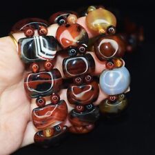 1 pcs COLLECTOR GRADE Madagascar Natural silk-wrapped Agate Bead Bracelet picture