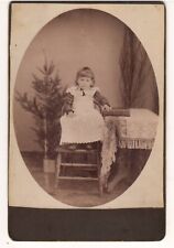 Ca 1890s Named Girl w/Pine or Xmas Tree and Large Book CC Photo picture