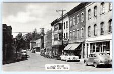 CHESTER NEW YORK MAIN STREET REXALL DRUG STORE OLD CARS ORANGE COUNTY POSTCARD picture