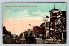 Lindsay Canada, Kent Street, Post Office, Horse & Wagon, Vintage c1912 Postcard picture