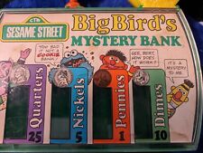 Vintage Sesame Street Big Bird's Mystery Bank Coin Sorter 1976 Green 9x6 Muppets picture
