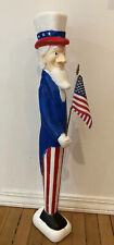 Vintage 36” Uncle Sam Blow Mold Union Products 1996 Patriotic Flag American picture