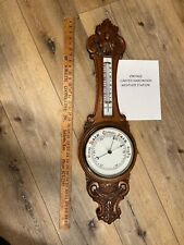 ANTIQUE VICTORIAN STYLE CARVED HARDWOOD WEATHER STATION picture