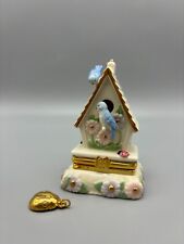 Lenox Trinket Treasure Box Bird House Garden w/ ladybug charm~Vintage~ So Cute  picture