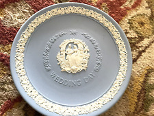 Vintage Wedgwood Blue Jasper Wedding Day Plate 8-1/2” Made in England picture
