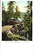 Vintage Postcard On the Way Up Mt Tamalpais Railway Cal train unposted picture