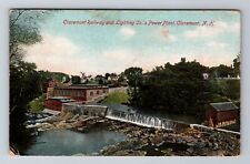 Claremont NH-New Hampshire, Claremont Railway Lighting Co c1907 Vintage Postcard picture