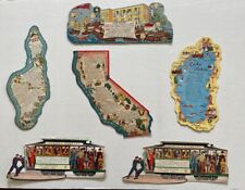 Six Vintage Lithographed Die-Cut Postcards from California picture