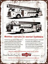 1974 Shorewood Fire Truck Dept. Aerial Ladder Pirsch Metal Sign 9x12
