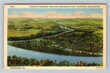 Williamsport PA, Susquehanna River Loyalsock Creek,  c1942 Vintage Postcard picture