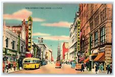 Denver Colorado CO Postcard Sixteenth Street Business Section c1940s Vintage Car picture