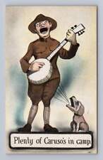 Singing Army Soldier w Banjo & Dog 