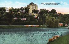 Postcard WI Milwaukee Wisconsin Duck Lagoon Juneau Park Linen Vintage PC H1881 picture
