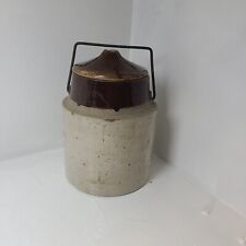 VINTAGE ANTIQUE Stoneware Crock with Lid picture