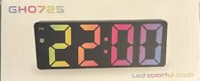 LED Colorful Clock GHO725 Large Digital Display White Mirror Shell Snooze Alarm picture
