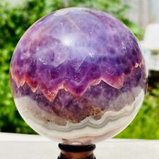 2.65LB Rare Natural Purple Amethyst Agate Quartz Crystal Sphere Ball Healing picture