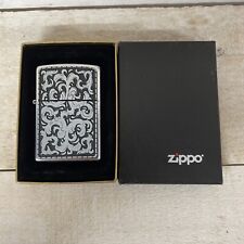Zippo 2003 Marlboro Black Silver Storm Storming Scroll Pewter NEW/MINT/SEALED picture