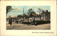 Stockton-on-Tees England Norton High Street Trolley Streetcar c1910 Postcard picture