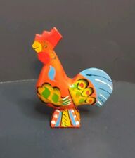 Vintage Colorful Swedish Nils Olsson Wood Dala Red Rooster Hand Carved/Painted  picture
