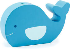Pearhead Fun friend Wooden Whale Bank, Blue -New-N-AS IS picture