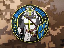 PVC 3D  DEUS VULT TACTICAL MORALE PATCH CRUSADE KNIGHTS TEMPLER 80mm picture
