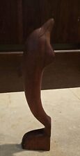 Carved Wood Dolphin Figure Sculpture picture