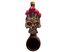 Red Mushroom Skull Handmade Tobacco Smoking Mini Pipe Psychedelic Gothic Art picture