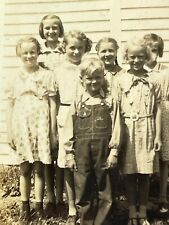 O8 Photograph 1939 Kids Country Girls Farm Boy Portrait picture