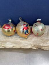 3 Antique Christmas Glass Ornaments  picture