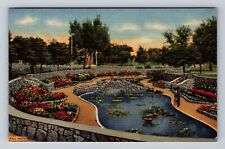 Roswell NM-New Mexico, Sunken Garden, Cahoon Park, Antique Vintage Postcard picture