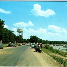 c1950s Clear Lake, IA Lakeview Drive Chrome Photo Postcard Watertower Cook A63 picture