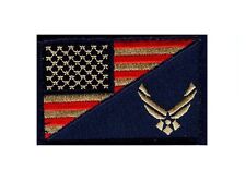 Air Force USA Flag 3 X 2 Subdued USAF Military Hook Patch (AF07) picture
