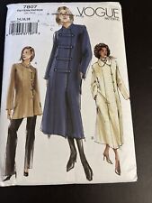 Vogue Pattern 7807 Coats 3 Variations Loose Lined Mandarin Military Sz 14-16 picture