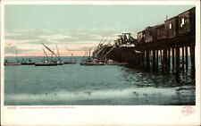 Santa Cruz California Fishermen's Wharf #8585 c1910 Detroit Publishing Postcard picture