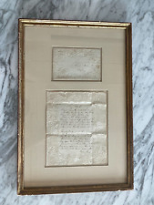 Antique 19th Century Framed Romantic Love Poem / Letter to a Girl Named Sarah picture