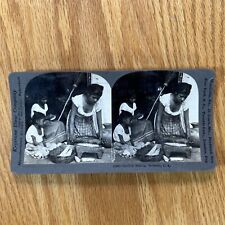 Antique Stereoscope Card San Salvador Tortilla Making Girls Woman Stereoview 3D picture
