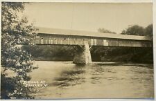 Bridge At Fairlee Vermont Real Photo Postcard. VT RPPC. H.W. Richardson Photo picture