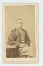 Antique ID'd CDV Circa 1870s Stoic Older Man With Chin Beard J. Kirk Newark, NJ picture