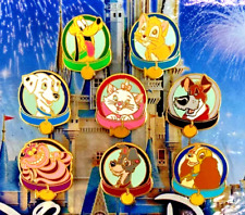 🐱 8 Disney Pet Collar Pin Set: Pet Tags Magical Mystery Series Pins Cats & Dogs picture