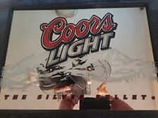 Vintage Coors Light Beer Framed Mirror Wall Sign Man Cave Bar ~18.5”x13.5” picture