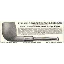 F.W. Kaldenberg's Sons Meerschaum & French Briar Pipe c1905 Victorian Ad AE9-MA1 picture