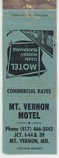 MT. VERNON MOTEL Phone (417) 466-3542 JCT. I-44 & 39  Antq Matchbook Cover D-6 picture