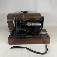 Antique Singer 99-13 Sewing Machine with Knee Lever Crank Wood Case box WORKS picture